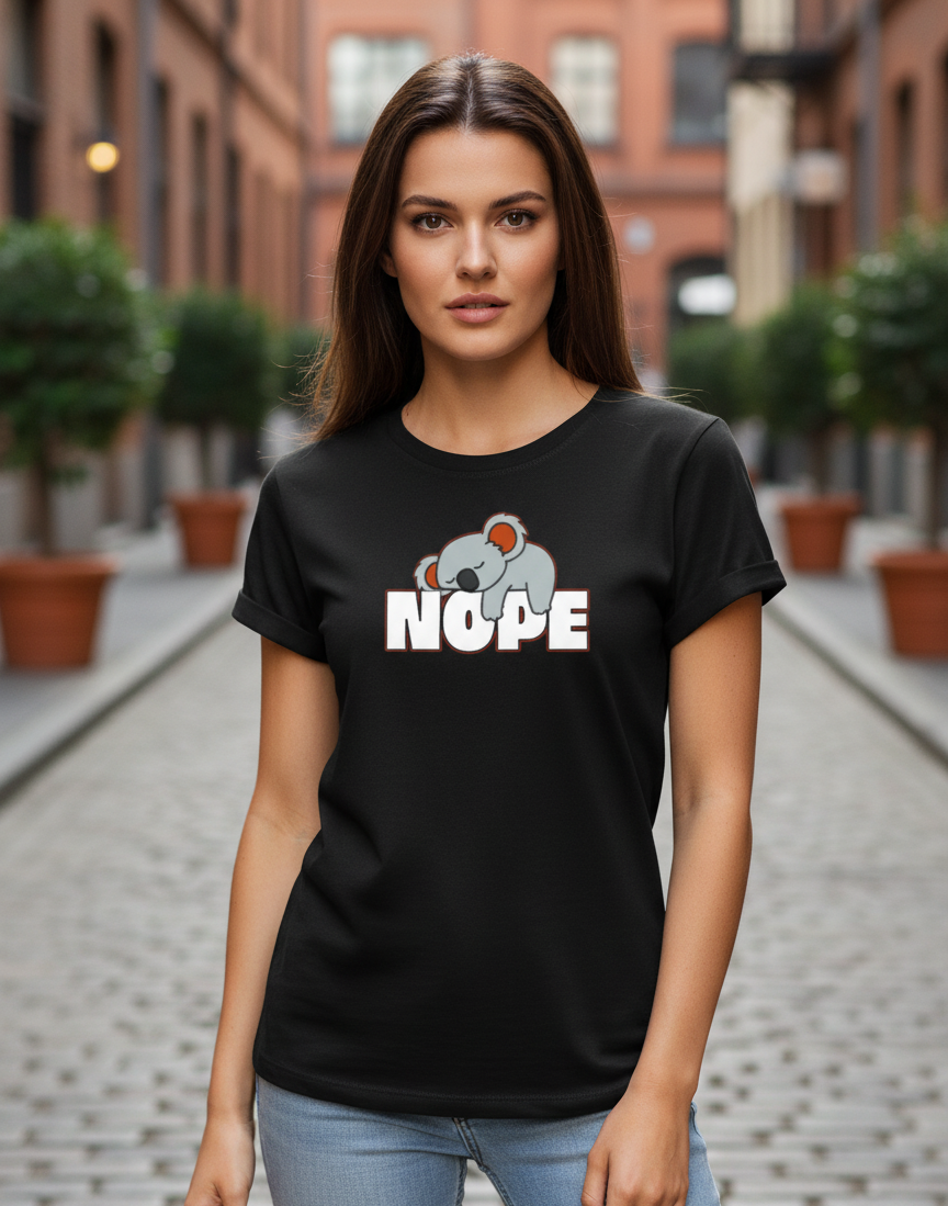 Women's T-Shirt – Short Sleeve Crew Neck Casual Tee in Black Printed Graphic T-Shirt