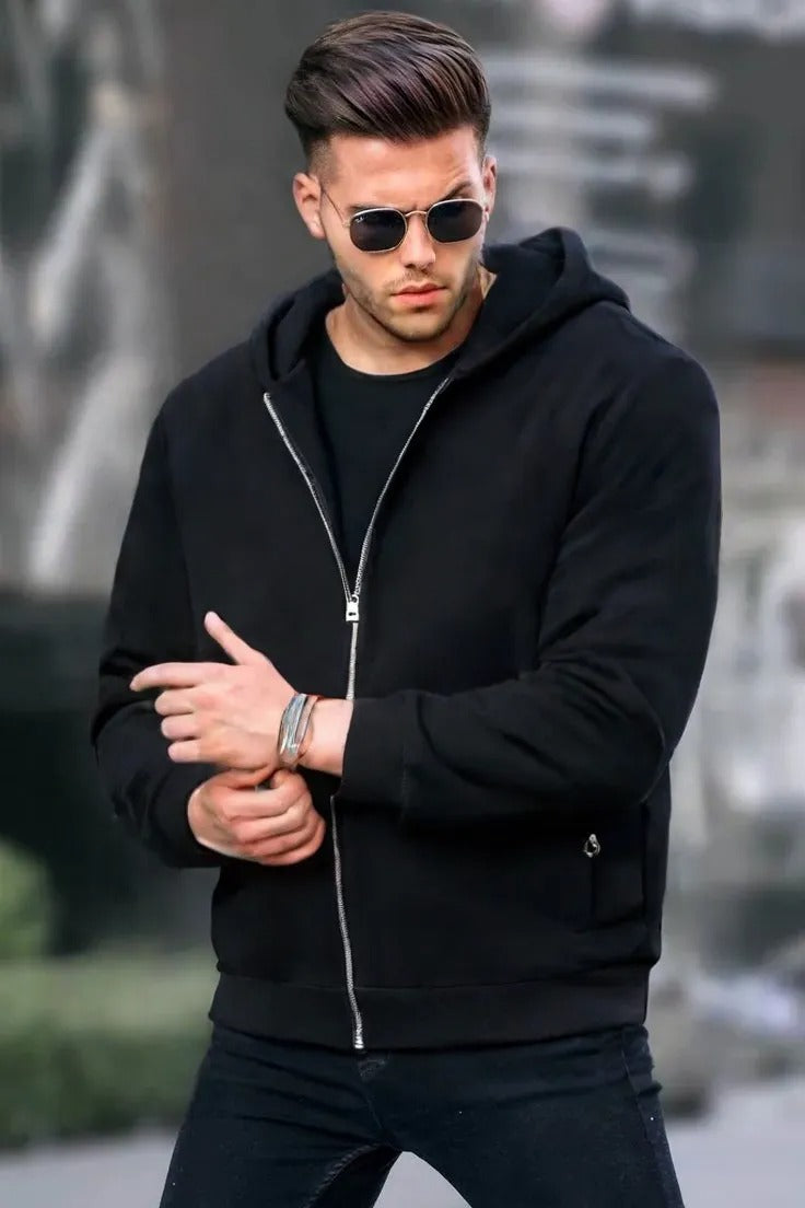 Mens Zipper Cardigan Sweater Slim Fit Casual Full Zip Sweaters Knit Stand Collar