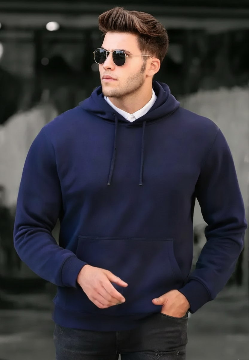 Mens Hoodie Pullover Long Sleeve Casual Fashion Sweatshirts Drawstring Gym Hooded Shirt with kangaroo Pocket