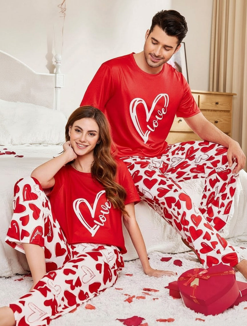 Women's Pajamas Set Short Sleeve Crewneck Shirt Top With Long Pants Sleepwear