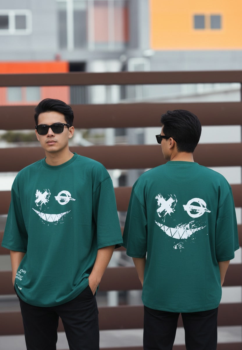 Men’s T-Shirt – Short Sleeve Crew Neck Casual Tee in C-Green Printed Graphic T-Shirt